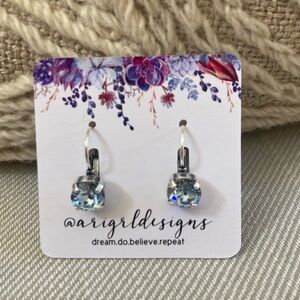 Aurora Light Sapphire color Crystal earrings NEW